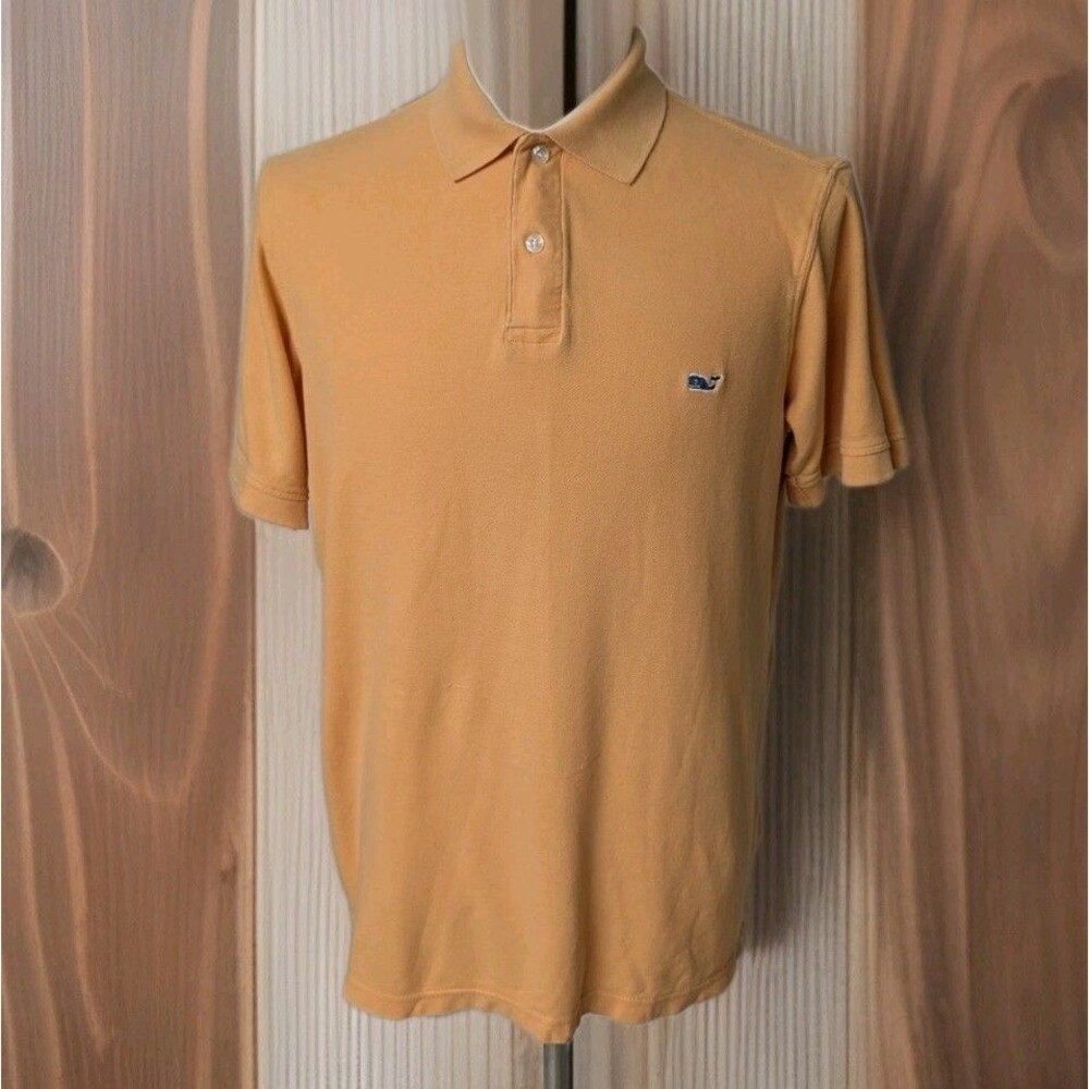 Vineyard Vines Classic Fit Polo Shirt Men's Size Medium Orange Whale Logo